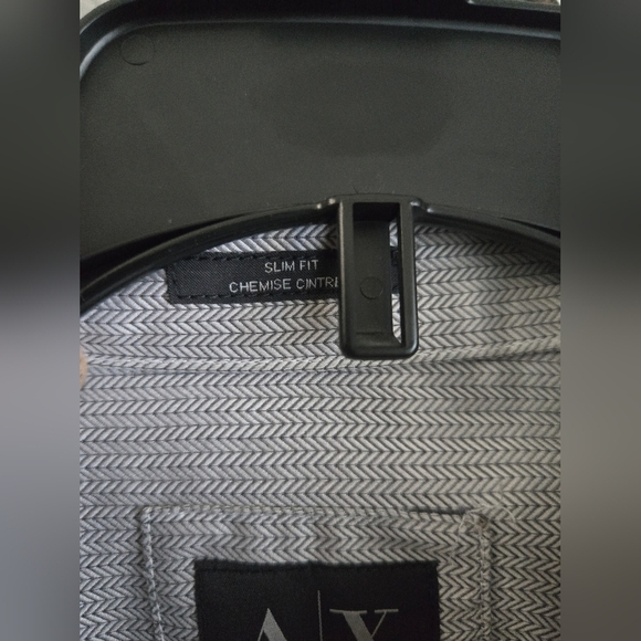 Armani Exchange Gray Herringbone Button-Up Shirt - Picture 10 of 11